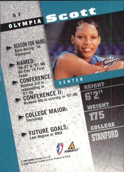 1998 Pinnacle WNBA - Court Collection #57 Olympia Scott Back