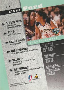 1998 Pinnacle WNBA - Court Collection #63 Kisha Ford Back