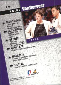 1998 Pinnacle WNBA - Court Collection #70 Heidi VanDerveer Back
