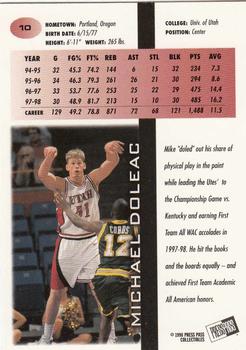 1998 Press Pass - In The Zone #10 Michael Doleac Back