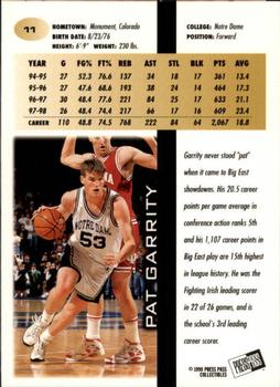 1998 Press Pass - In The Zone #11 Pat Garrity Back