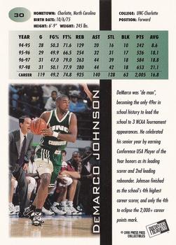 1998 Press Pass - In The Zone #30 DeMarco Johnson Back