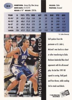 1998 Press Pass - In The Zone #33 Roshown McLeod Back