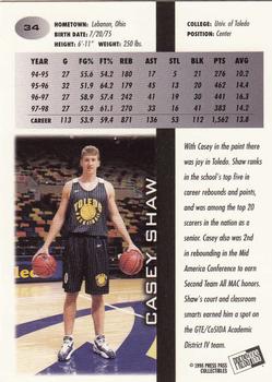 1998 Press Pass - In The Zone #34 Casey Shaw Back