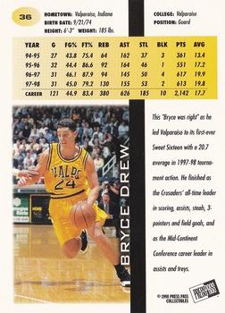 1998 Press Pass - In The Zone #36 Bryce Drew Back