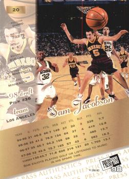 1998 Press Pass Authentics - Hang Time #20 Sam Jacobson Back