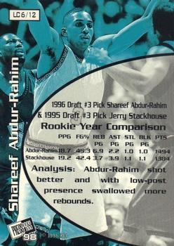1998 Press Pass Authentics - Lottery Club #LC6 Shareef Abdur-Rahim Back