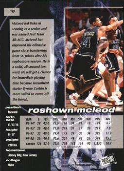 1998 Press Pass Double Threat - Alley-Oop #16 Roshown McLeod Back