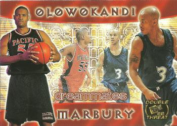1998 Press Pass Double Threat - Dreammates #DM2 Michael Olowokandi / Stephon Marbury Front