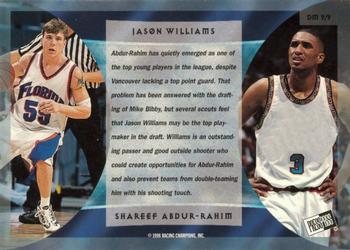 1998 Press Pass Double Threat - Dreammates #DM9 Jason Williams / Shareef Abdur-Rahim Back