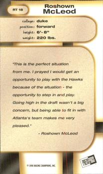 1998 Press Pass Double Threat - Retros #RT-18 Roshown McLeod Back