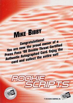 1998 Press Pass Double Threat - Rookie Script Autographs #NNO Mike Bibby Back