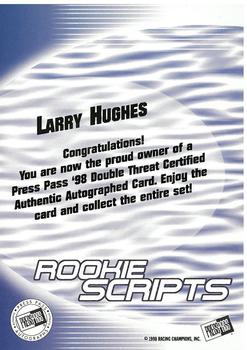 1998 Press Pass Double Threat - Rookie Script Autographs #NNO Larry Hughes Back