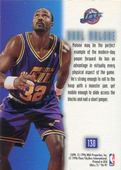 1996-97 Ultra - Platinum Medallion #130 Karl Malone Back