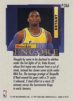 1996-97 Ultra - Platinum Medallion #P-266 Kobe Bryant Back