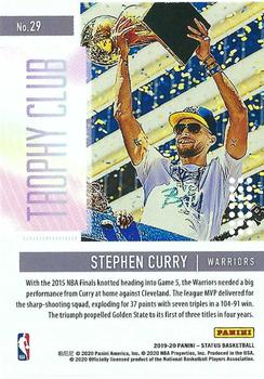 2019-20 Panini Status - Trophy Club #29 Stephen Curry Back