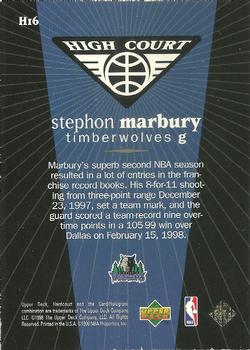 1998 Upper Deck Hardcourt - High Court #H16 Stephon Marbury Back