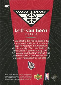 1998 Upper Deck Hardcourt - High Court #H17 Keith Van Horn Back
