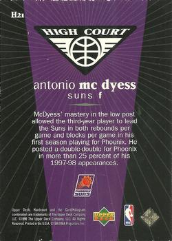 1998 Upper Deck Hardcourt - High Court #H21 Antonio McDyess Back