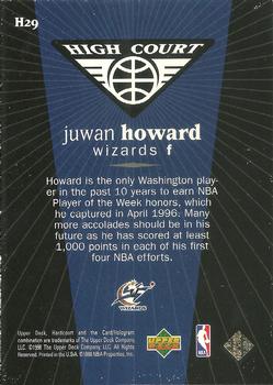 1998 Upper Deck Hardcourt - High Court #H29 Juwan Howard Back