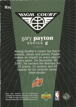 1998 Upper Deck Hardcourt - High Court #H25 Gary Payton Back