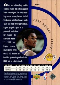 1998 Upper Deck Hardcourt - Home Court Advantage #1 Kobe Bryant Back