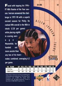 1998 Upper Deck Hardcourt - Home Court Advantage #40 Allen Iverson Back