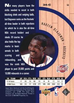 1998 Upper Deck Hardcourt - Home Court Advantage #46 Hakeem Olajuwon Back