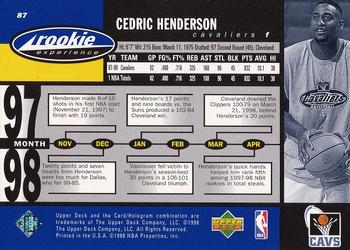 1998 Upper Deck Hardcourt - Home Court Advantage #87 Cedric Henderson Back