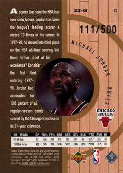 1998 Upper Deck Hardcourt - Home Court Advantage Plus #23 Michael Jordan Back