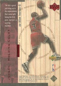 1998 Upper Deck Hardcourt - Jordan Holding Court Red #J20 Allen Iverson / Michael Jordan Back
