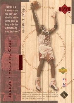 1998 Upper Deck Hardcourt - Jordan Holding Court Red #J18 Patrick Ewing / Michael Jordan Back