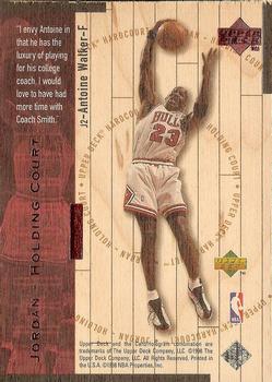 1998 Upper Deck Hardcourt - Jordan Holding Court Red #J2 Antoine Walker / Michael Jordan Back