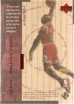 1998 Upper Deck Hardcourt - Jordan Holding Court Red #J8 Grant Hill / Michael Jordan Back