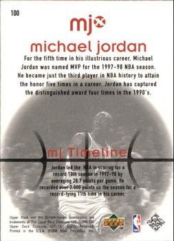 1998 Upper Deck MJx #100 Michael Jordan Back