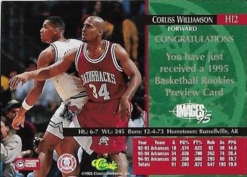 1995 Classic Rookies - Images Printers Proofs #HI2 Corliss Williamson Back