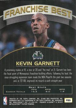 1998-99 Bowman's Best - Franchise Best #FB5 Kevin Garnett Back