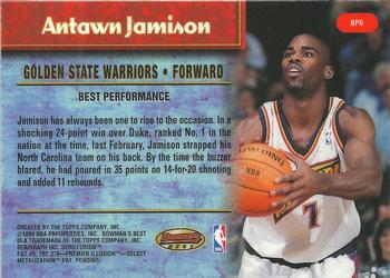 1998-99 Bowman's Best - Performers #BP6 Antawn Jamison Back