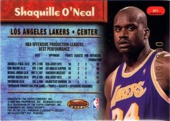 1998-99 Bowman's Best - Performers Refractors #BP1 Shaquille O'Neal Back