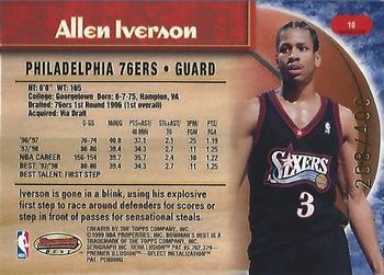 1998-99 Bowman's Best - Refractors #10 Allen Iverson Back