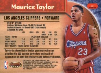 1998-99 Bowman's Best - Refractors #22 Maurice Taylor Back
