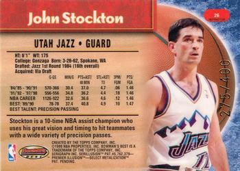 1998-99 Bowman's Best - Refractors #26 John Stockton Back