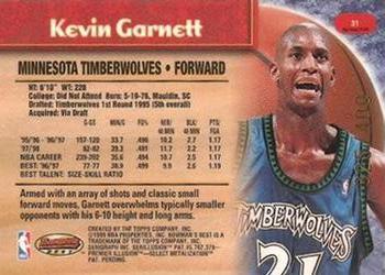 1998-99 Bowman's Best - Refractors #31 Kevin Garnett Back