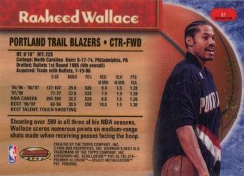 1998-99 Bowman's Best - Refractors #51 Rasheed Wallace Back
