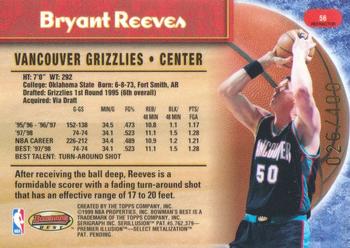 1998-99 Bowman's Best - Refractors #56 Bryant Reeves Back