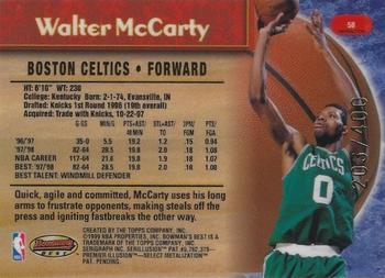 1998-99 Bowman's Best - Refractors #58 Walter McCarty Back
