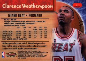 1998-99 Bowman's Best - Refractors #61 Clarence Weatherspoon Back