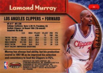 1998-99 Bowman's Best - Refractors #63 Lamond Murray Back