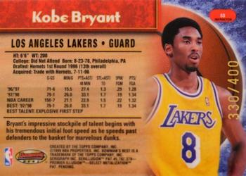 1998-99 Bowman's Best - Refractors #88 Kobe Bryant Back