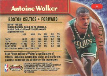 1998-99 Bowman's Best - Refractors #90 Antoine Walker Back